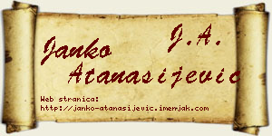 Janko Atanasijević vizit kartica